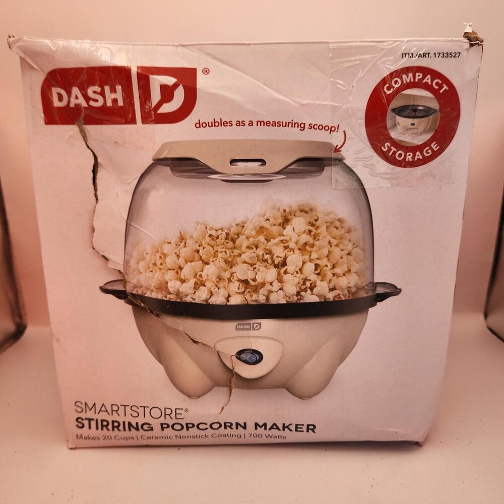 Dash 5QT SmartStore Stiring Popcorn Maker 20Cups Open Box